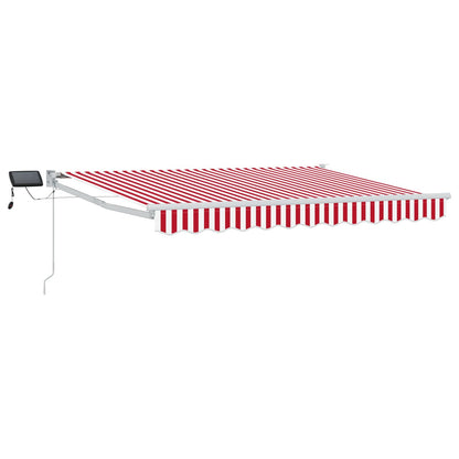 vidaXL Manual Retractable Awning with LEDs Red and White 3 x 2.5 m