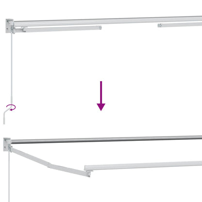 vidaXL Manual Retractable Awning with LEDs Red and White 3 x 2.5 m