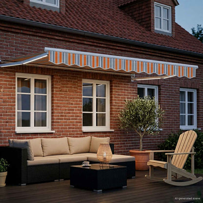 vidaXL Manual Retractable Awning with LEDs 3 x 2.5 m