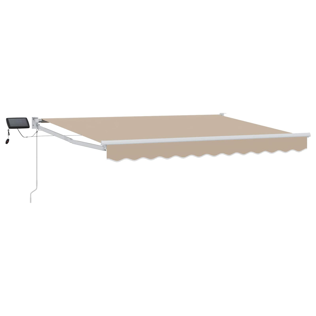 vidaXL Manual Retractable Awning with LEDs Beige and White 3 x 2.5 m