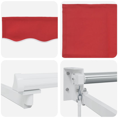 vidaXL Manual Retractable Awning with LEDs Red and White 3 x 2.5 m