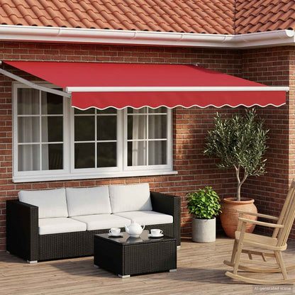 vidaXL Manual Retractable Awning with LEDs Red and White 3 x 2.5 m