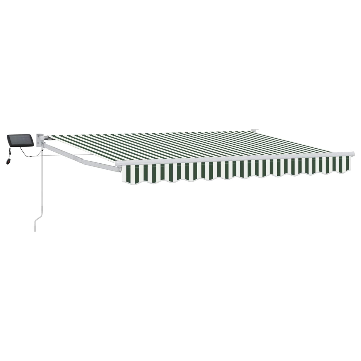 vidaXL Manual Retractable Awning with LEDs Green and White 3 x 2.5 m