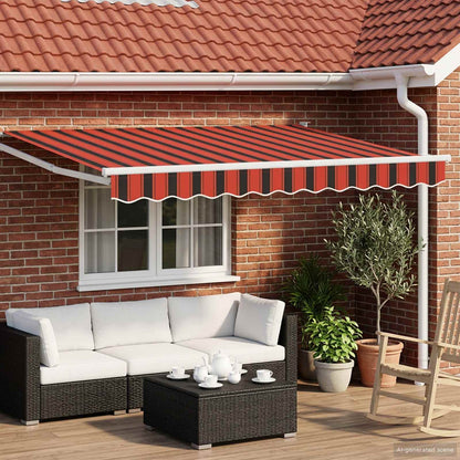 vidaXL Manual Retractable Awning with LEDs 3.5 x 2.5 m