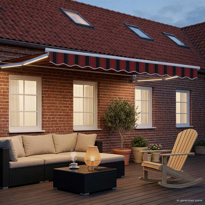 vidaXL Manual Retractable Awning with LEDs 3.5 x 2.5 m