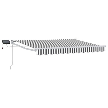 vidaXL Manual Retractable Awning with LEDs 3.5 x 2.5 m