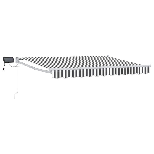 vidaXL Manual Retractable Awning with LEDs 3.5 x 2.5 m