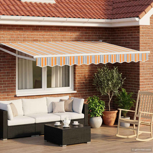 vidaXL Manual Retractable Awning with LEDs 3.5 x 2.5 m