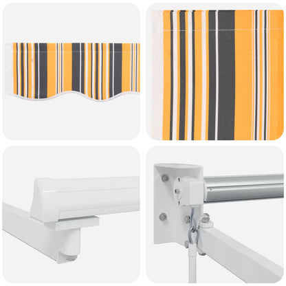 vidaXL Manual Retractable Awning with LEDs 3.5 x 2.5 m