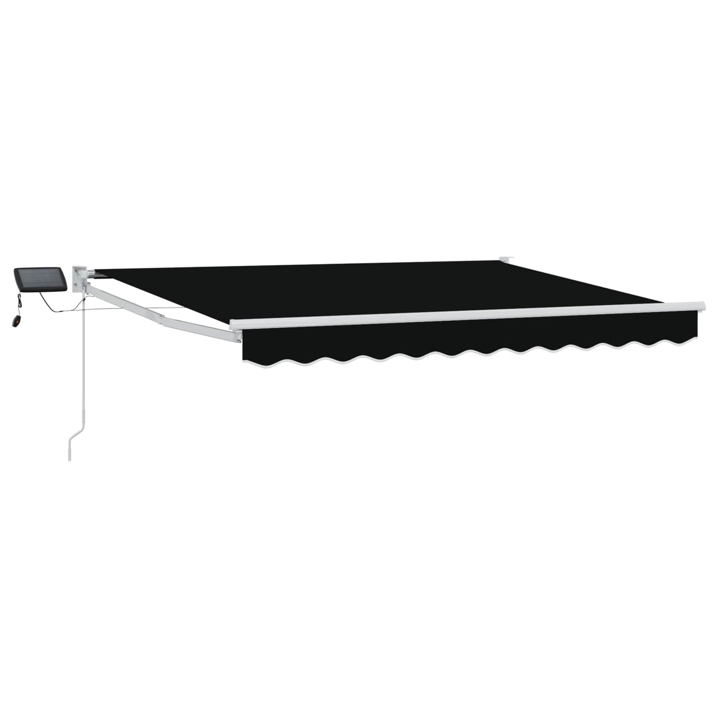 vidaXL Manual Retractable Awning with LEDs Black and White 3.5 x 2.5 m