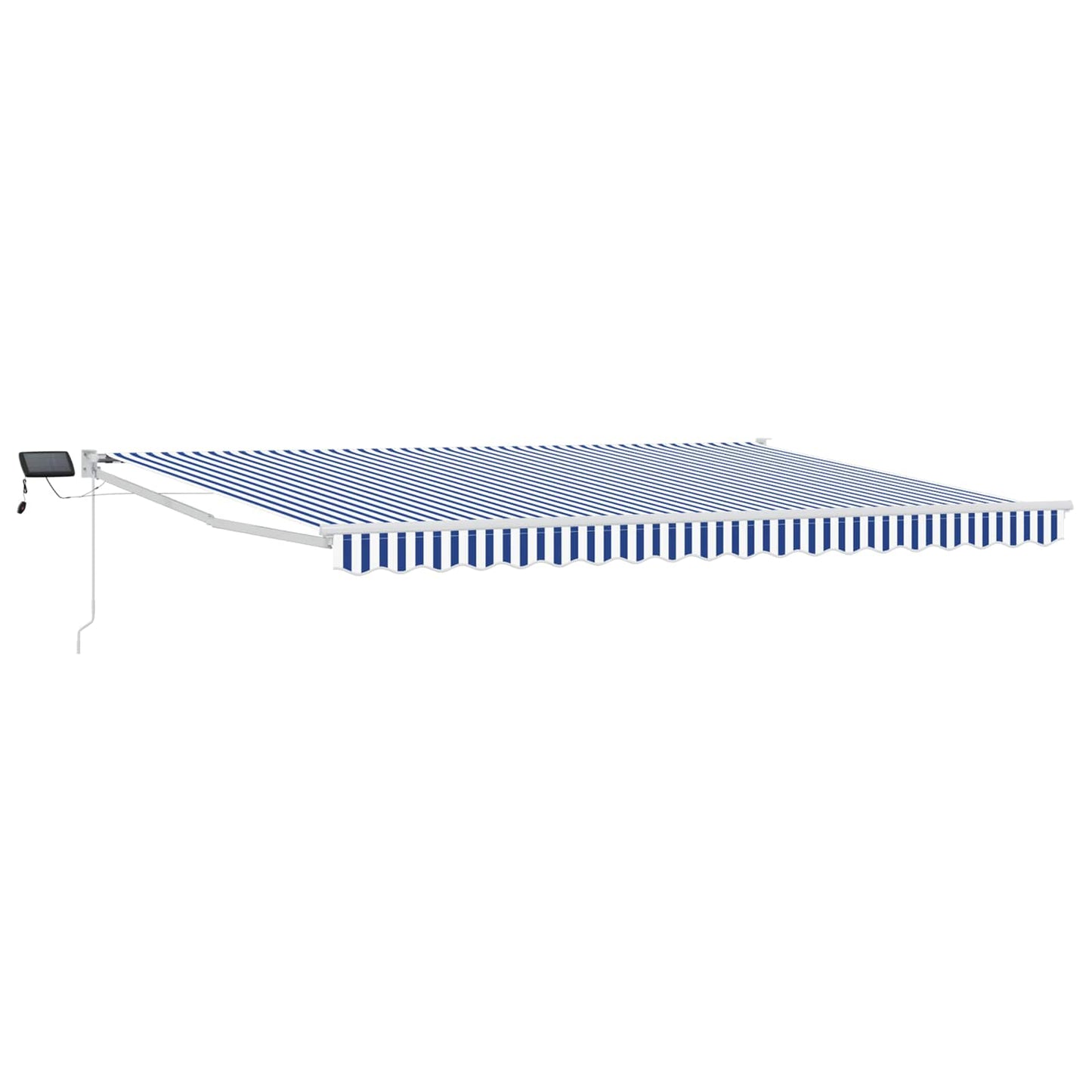 vidaXL Manual Retractable Awning with LEDs Blue and White 4 x 3 m
