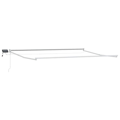vidaXL Manual Retractable Awning with LEDs Blue and White 4 x 3 m