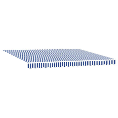 vidaXL Manual Retractable Awning with LEDs Blue and White 4 x 3 m