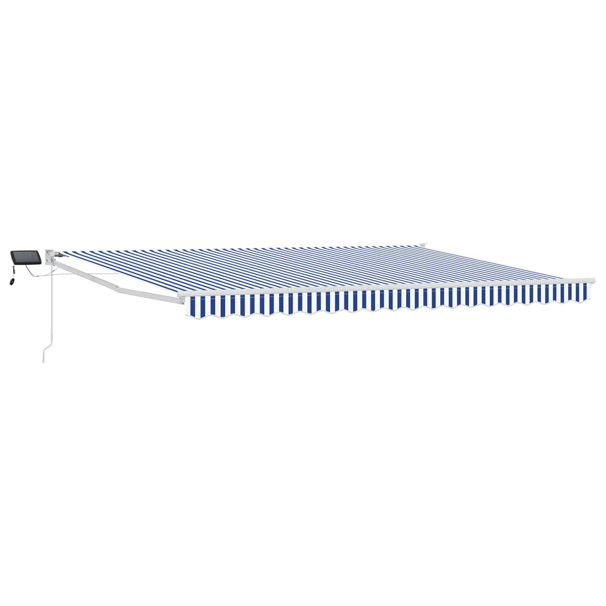 vidaXL Manual Retractable Awning with LEDs Blue and White 4.5 x 3 m
