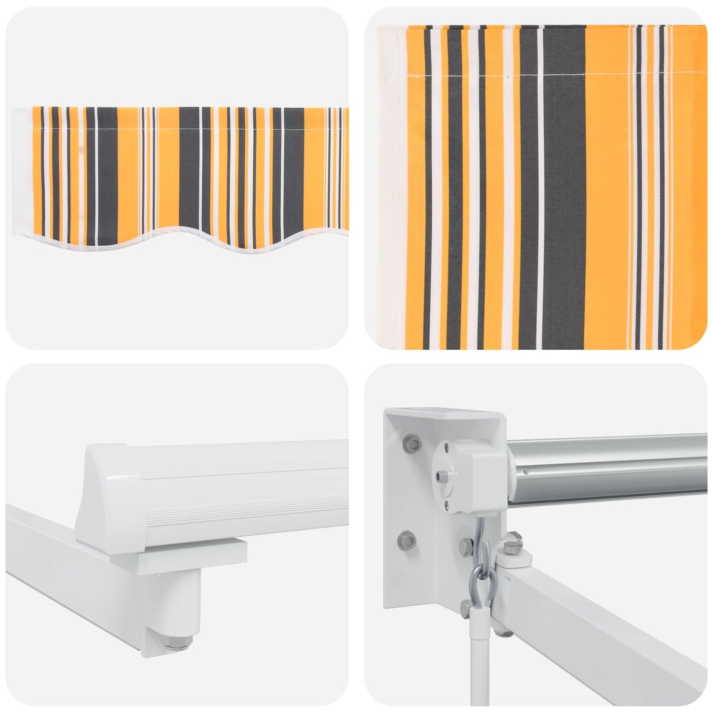 vidaXL Manual Retractable Awning with LEDs 4.5 x 3 m