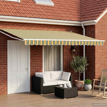 vidaXL Manual Retractable Awning with LEDs 4.5 x 3 m