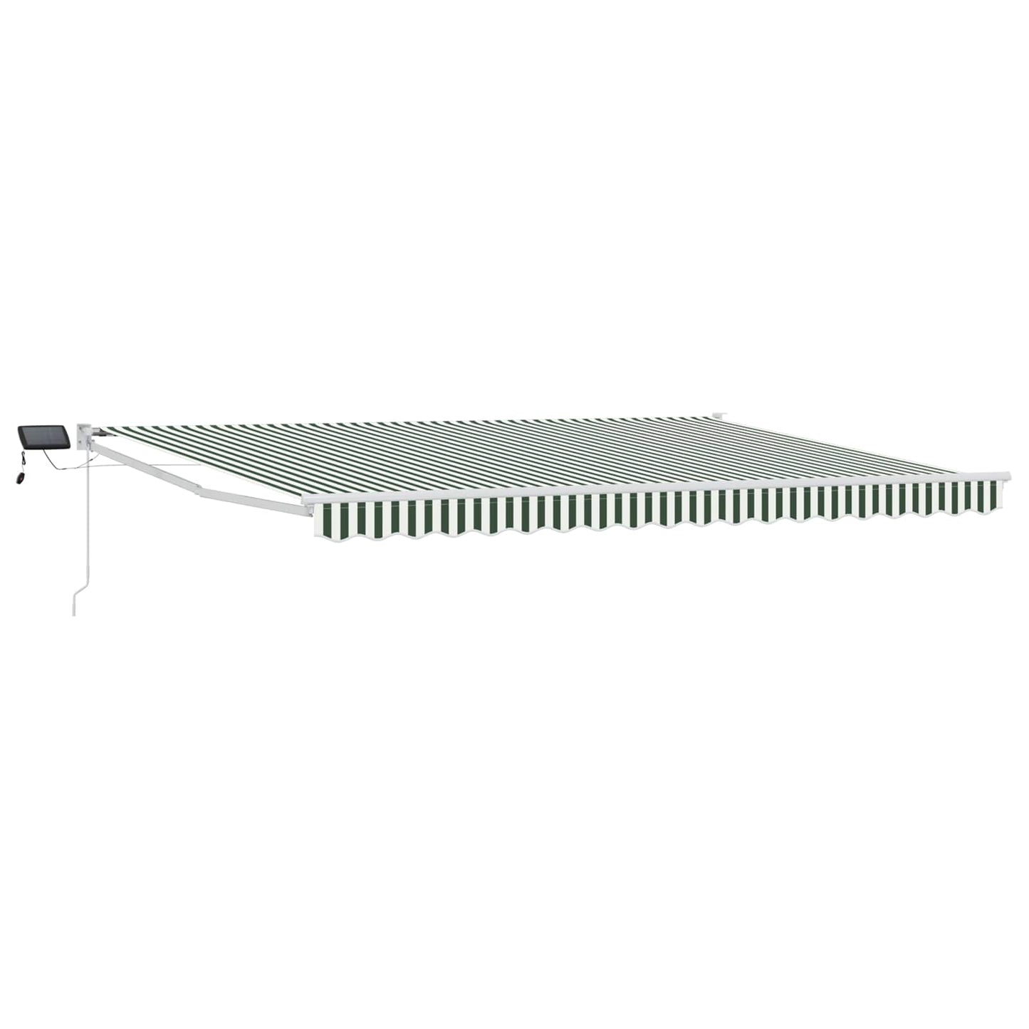 vidaXL Manual Retractable Awning with LEDs Green and White 4.5 x 3 m