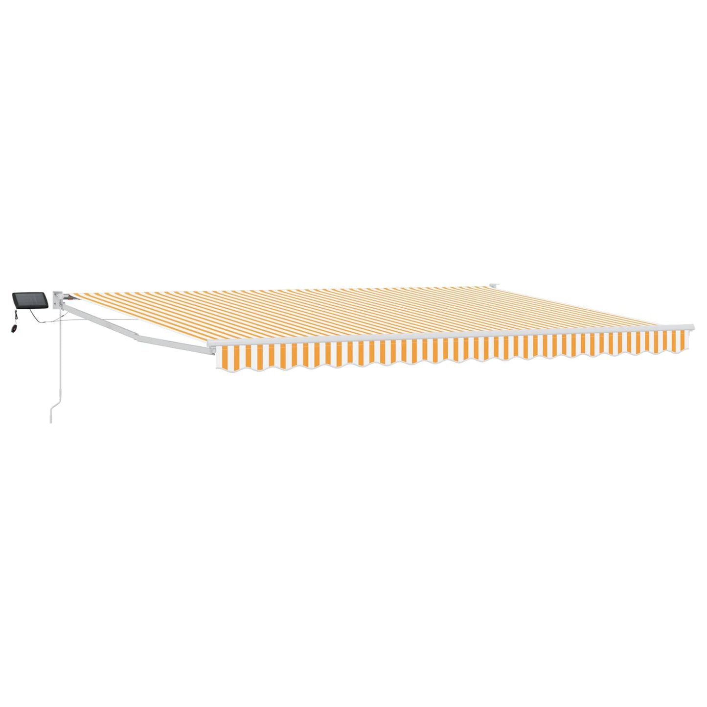 vidaXL Manual Retractable Awning with LEDs Orange and White 5 x 3 m