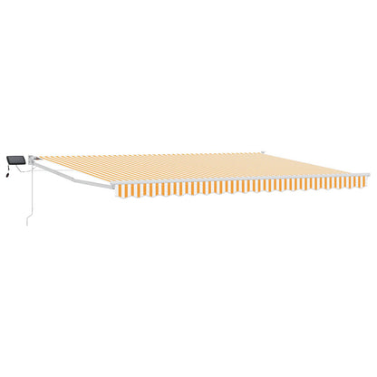 vidaXL Manual Retractable Awning with LEDs Orange and White 5 x 3 m