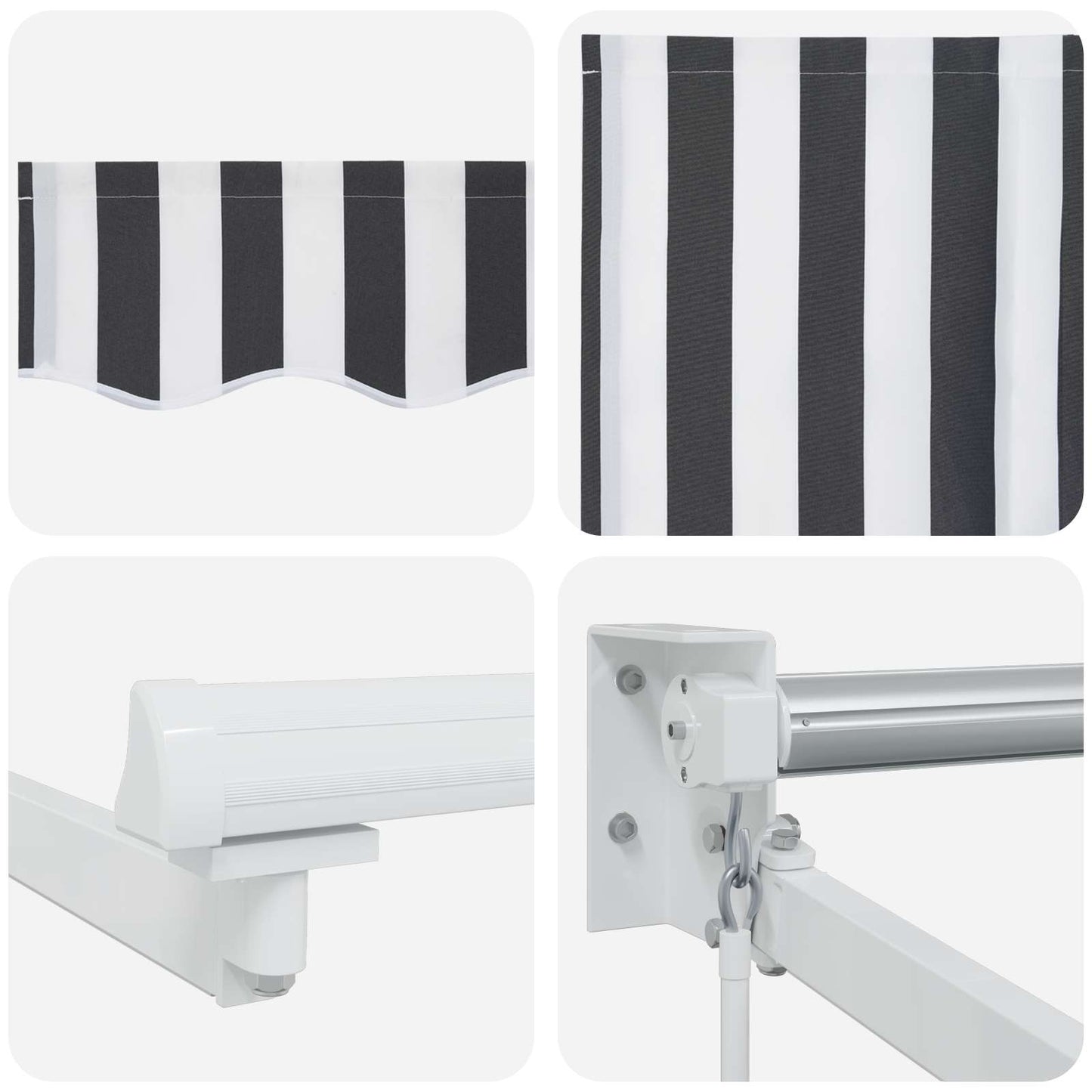 vidaXL Manual Retractable Awning with LEDs 5 x 3 m