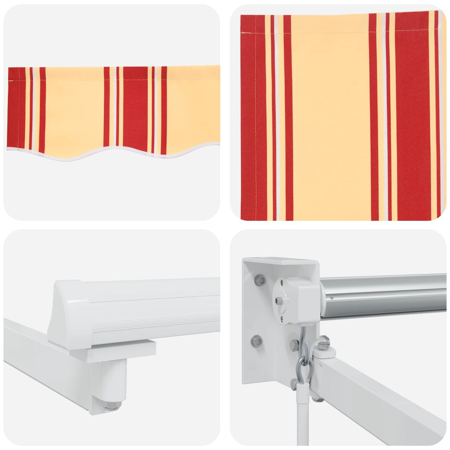 vidaXL Manual Retractable Awning with LEDs Multicolour 5 x 3 m