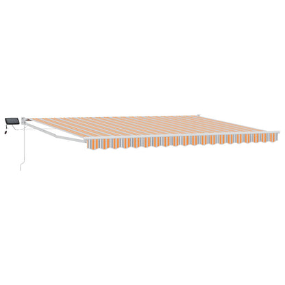 vidaXL Manual Retractable Awning with LEDs 5 x 3 m