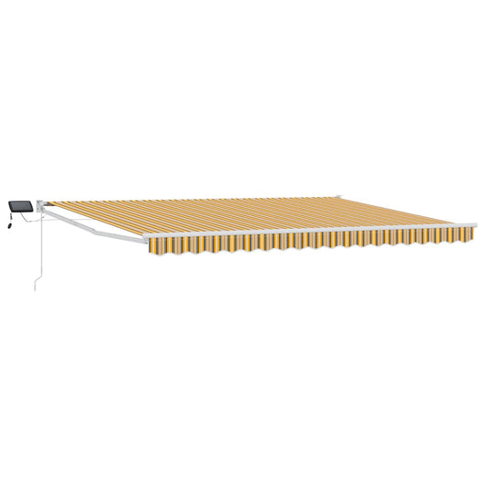 vidaXL Manual Retractable Awning with LEDs 5 x 3 m