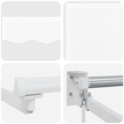 vidaXL Manual Retractable Awning with LEDs White 5 x 3 m