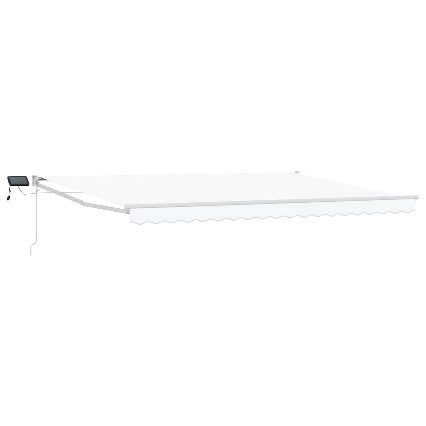 vidaXL Manual Retractable Awning with LEDs White 5 x 3 m