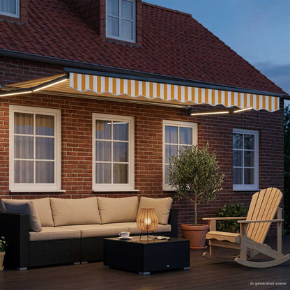 vidaXL Manual Retractable Awning with LEDs 2.5 x 2 m
