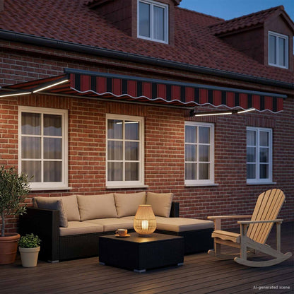 vidaXL Manual Retractable Awning with LEDs 2.5 x 2 m