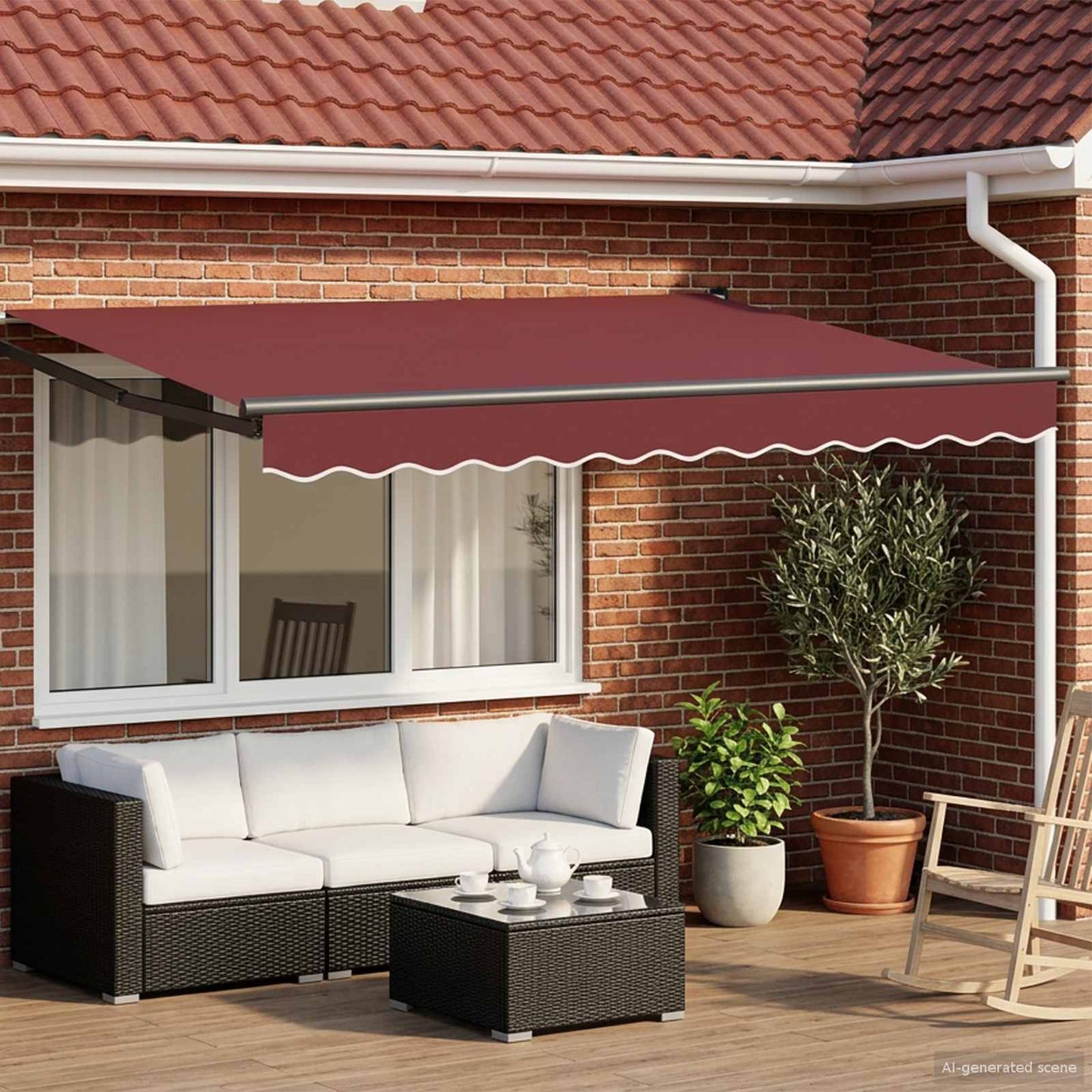 vidaXL Manual Retractable Awning with LEDs 2.5 x 2 m