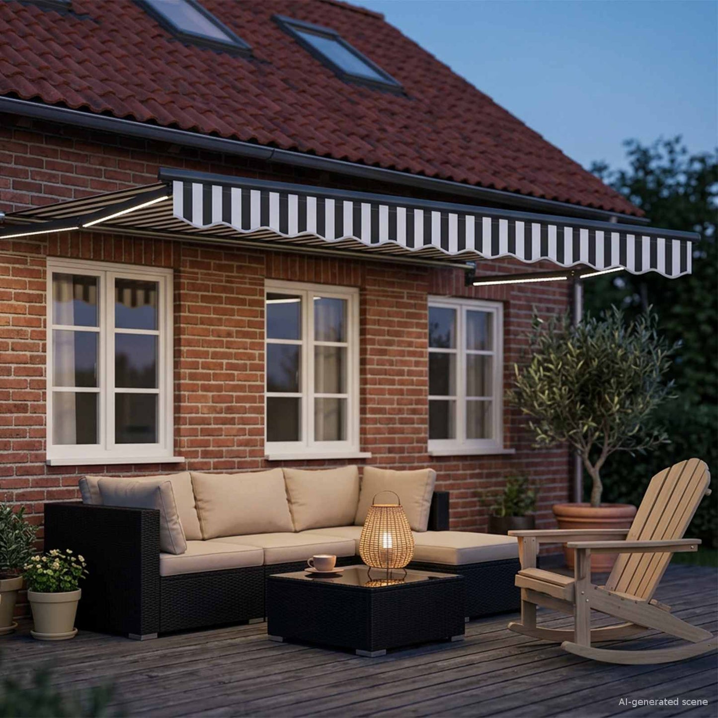 vidaXL Manual Retractable Awning with LEDs 2.5 x 2 m