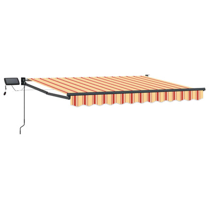 vidaXL Manual Retractable Awning with LEDs Multicolour 2.5 x 2 m