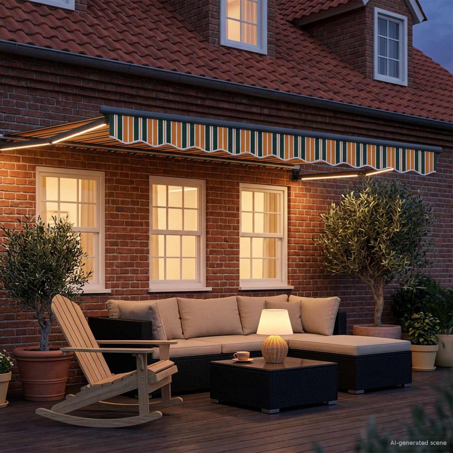 vidaXL Manual Retractable Awning with LEDs 2.5 x 2 m