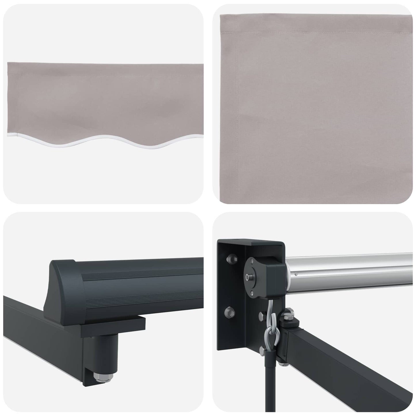 vidaXL Manual Retractable Awning with LEDs 3 x 2 m