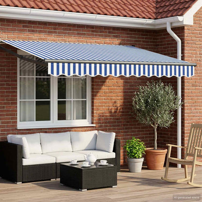 vidaXL Manual Retractable Awning with LEDs 3.5 x 2 m