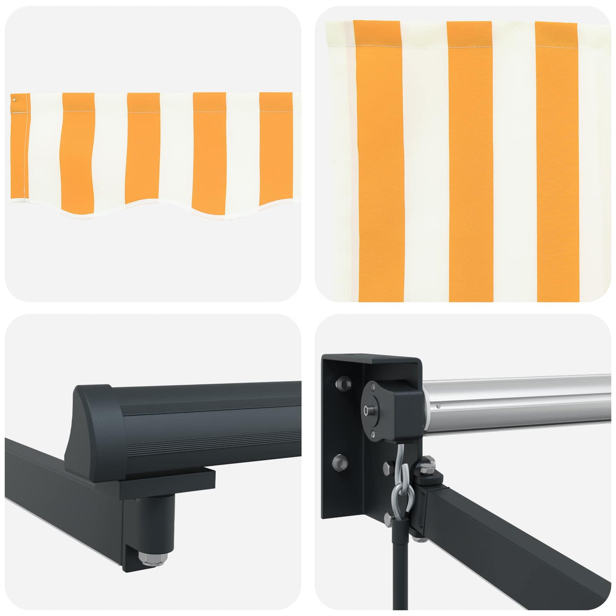 vidaXL Manual Retractable Awning with LEDs 3.5 x 2 m