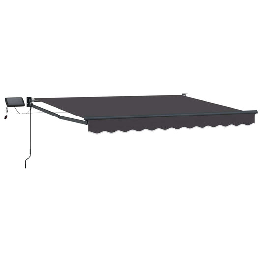 vidaXL Manual Retractable Awning with LEDs Anthracite 3.5 x 2 m