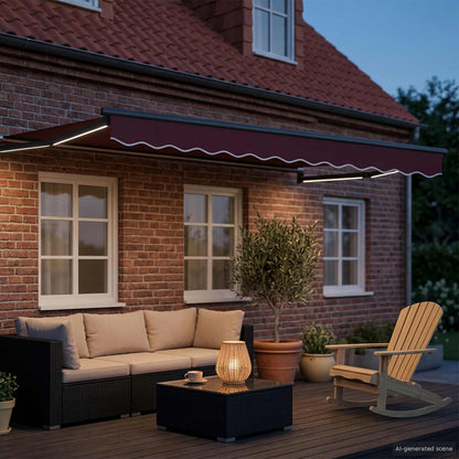 vidaXL Manual Retractable Awning with LEDs 3.5 x 2 m