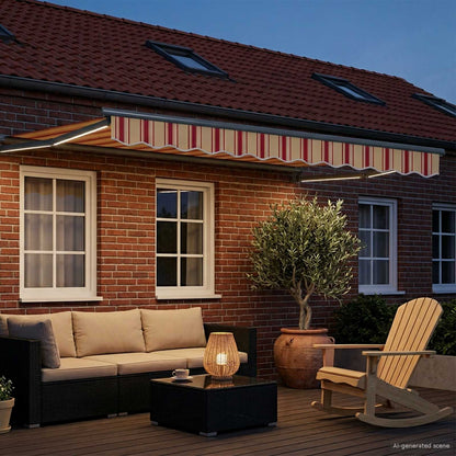 vidaXL Manual Retractable Awning with LEDs Multicolour 3.5 x 2 m