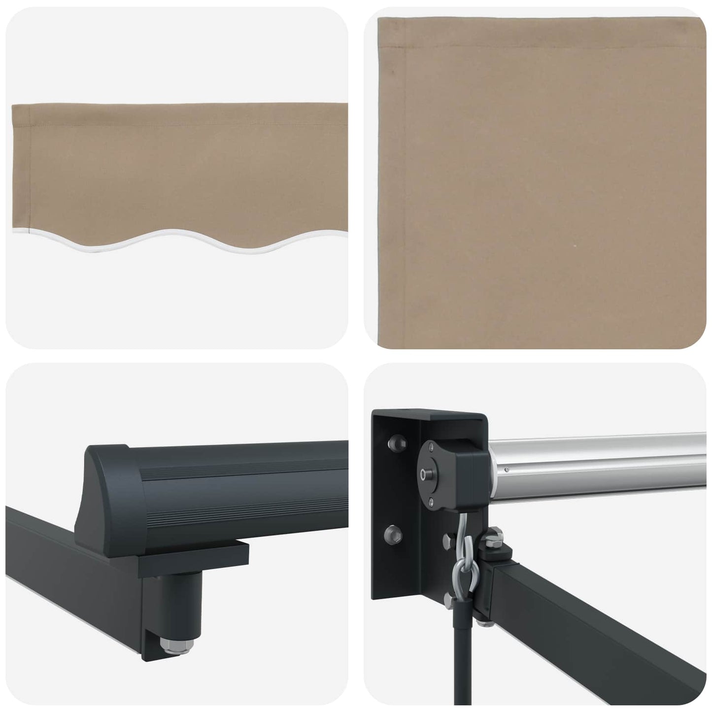vidaXL Manual Retractable Awning with LEDs 3.5 x 2 m