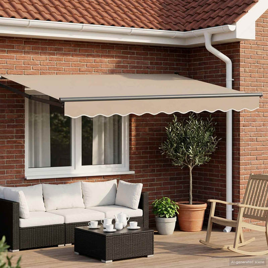 vidaXL Manual Retractable Awning with LEDs 3.5 x 2 m