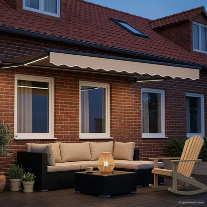 vidaXL Manual Retractable Awning with LEDs 3.5 x 2 m