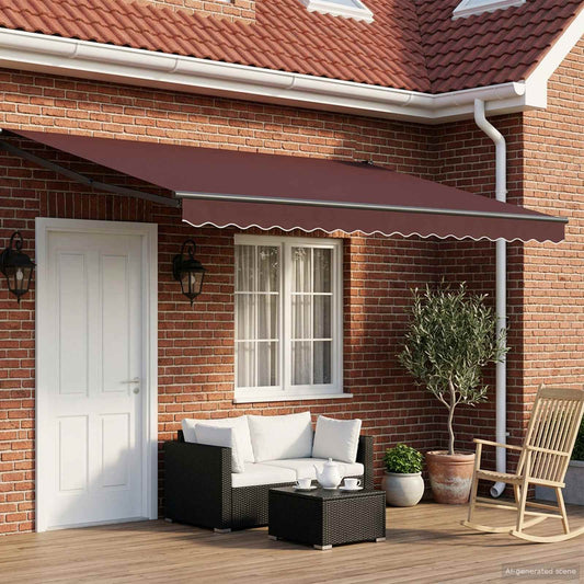 vidaXL Manual Retractable Awning with LEDs 4 x 2 m