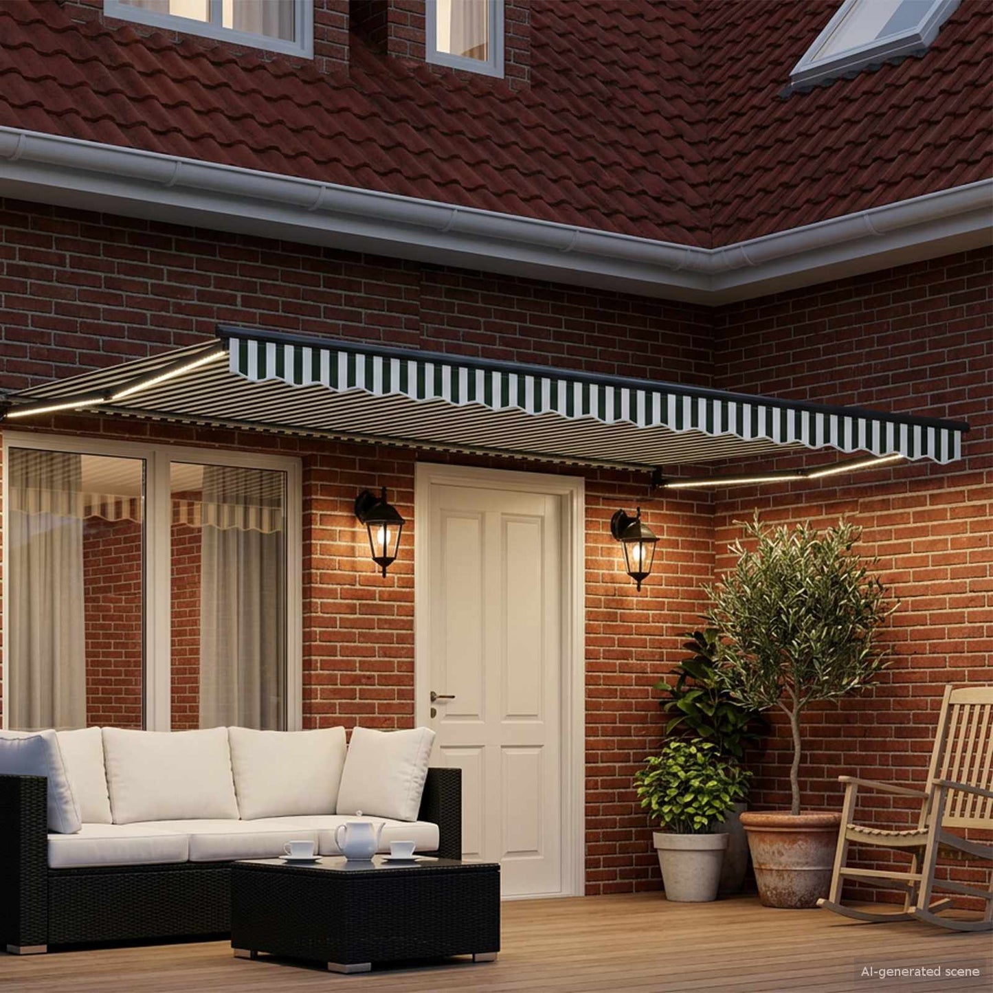 vidaXL Manual Retractable Awning with LEDs 4 x 2 m