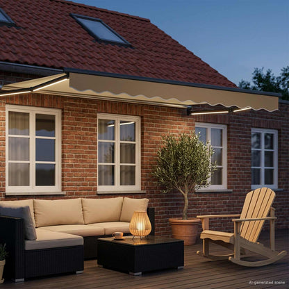 vidaXL Manual Retractable Awning with LEDs 3 x 2.5 m
