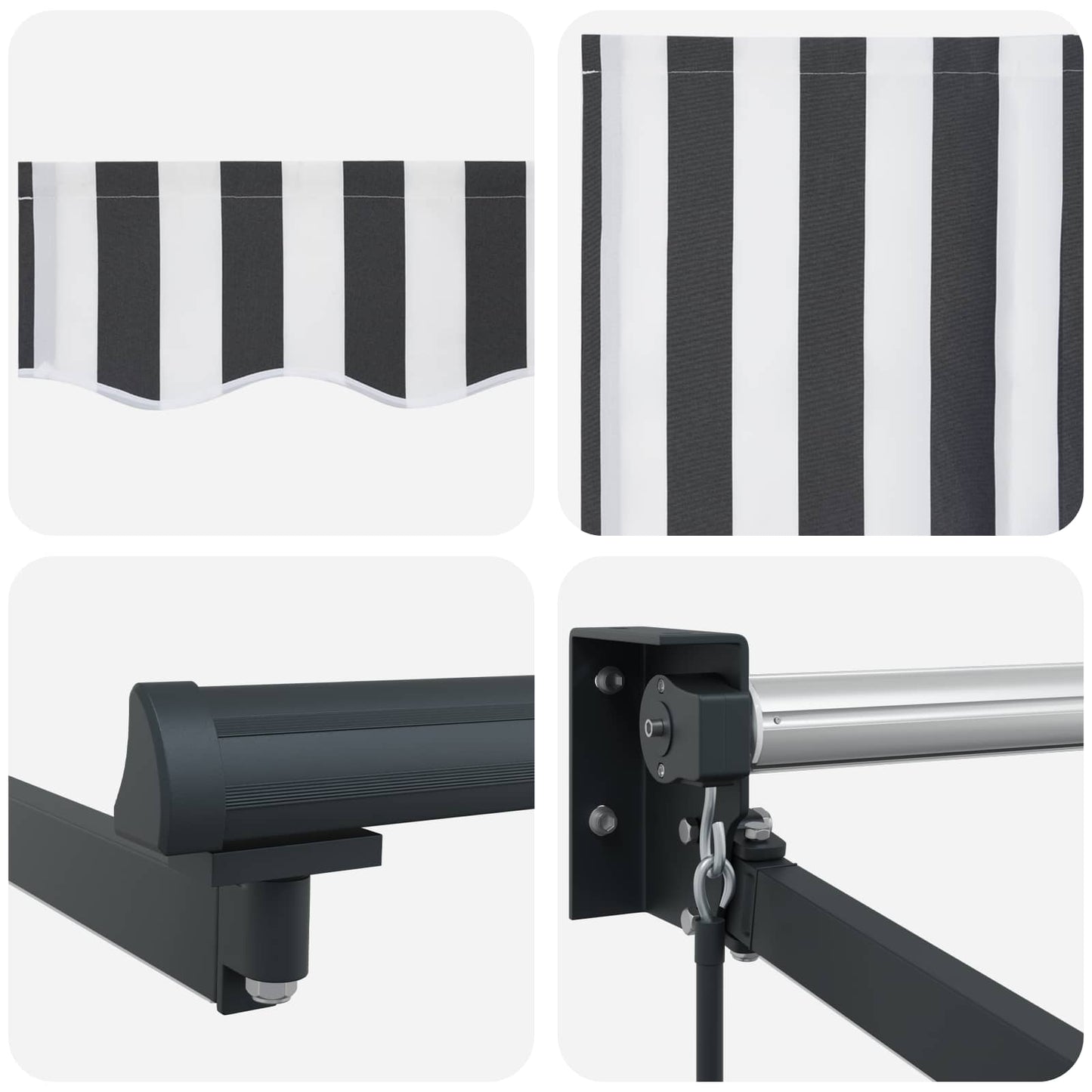 vidaXL Manual Retractable Awning with LEDs 3 x 2.5 m