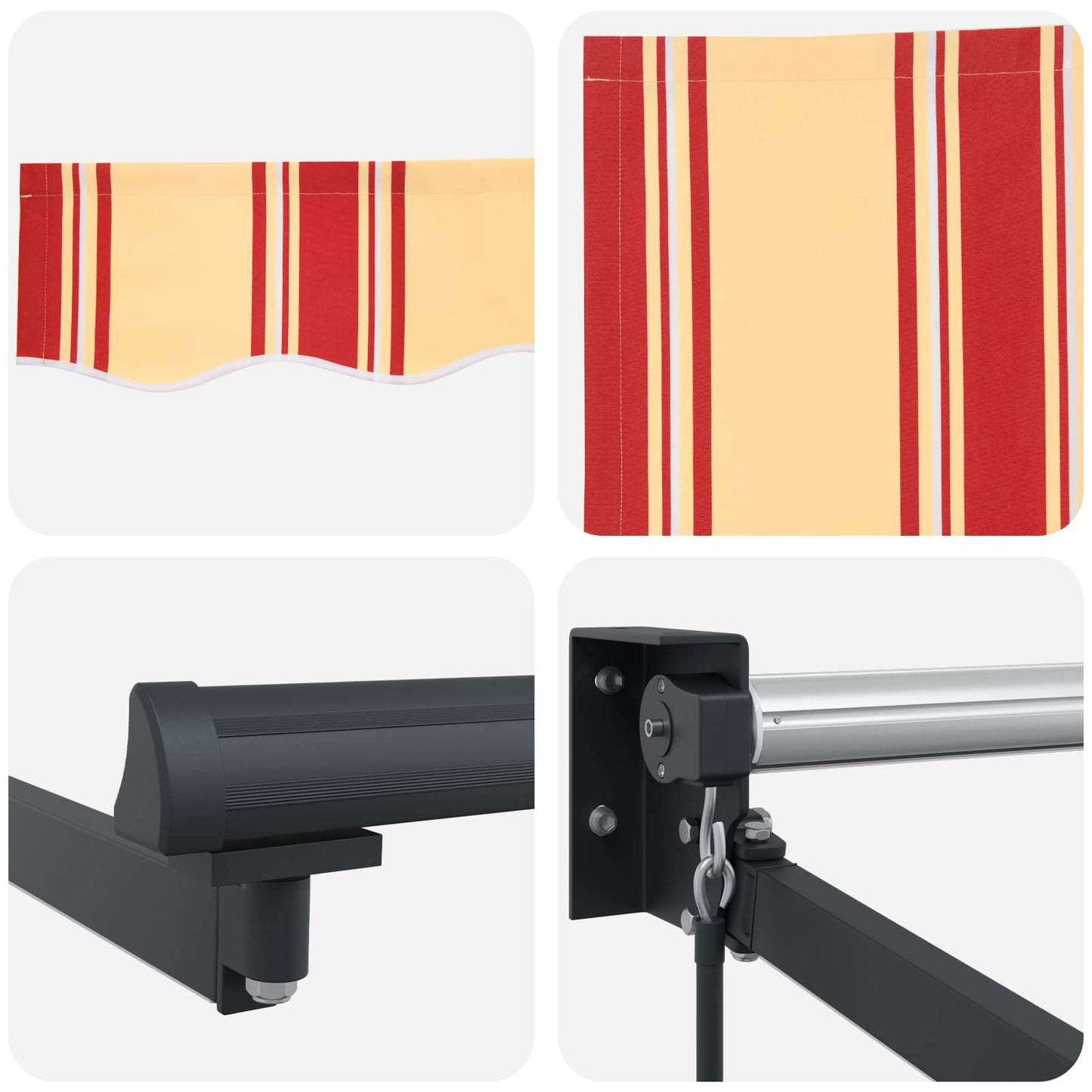vidaXL Manual Retractable Awning with LEDs Multicolour 3 x 2.5 m