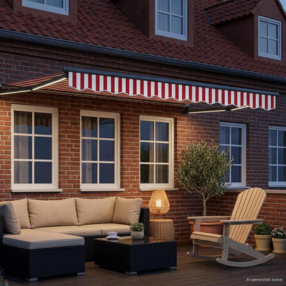vidaXL Manual Retractable Awning with LEDs 3 x 2.5 m